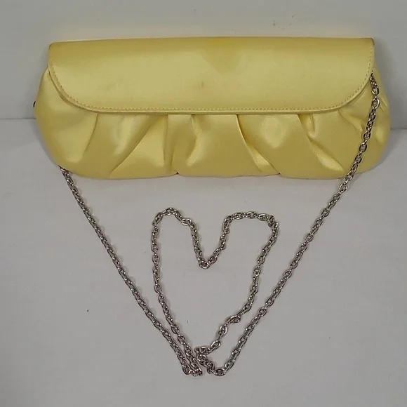 Neiman Marcus Yellow Satin Clutch - Picture 9 of 9